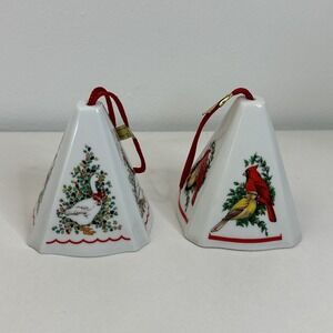 Set Of 2 Jasco Ceramic Christmas Ornaments Poutporri Holders Cardinals And Ducks